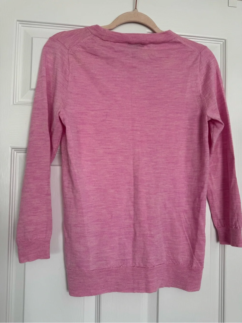J. Crew Soft Heathered Pink Crewneck Merino Wool Sweater